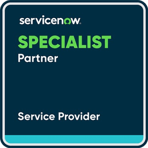 ServiceNow Service Provider Partner ServiceNow Specialist Partner badge for Service Provider